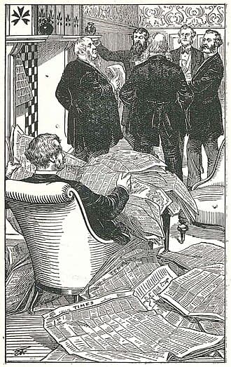 Phileas Fogg and companions in a Swedish illustration