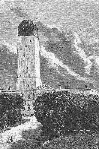 A tall construction over the buried Columbiad cannon