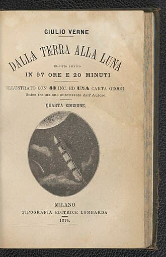 Title page of the 1874 Italian edition Dalla terra alla luna