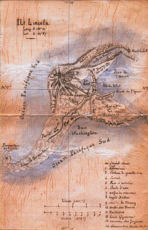 Jules Férat's map of Lincoln Island
